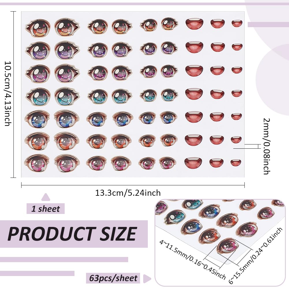 Amazon.com: PH PandaHall 63pcs 3D Resin Adhesive Eyes 3 Sizes